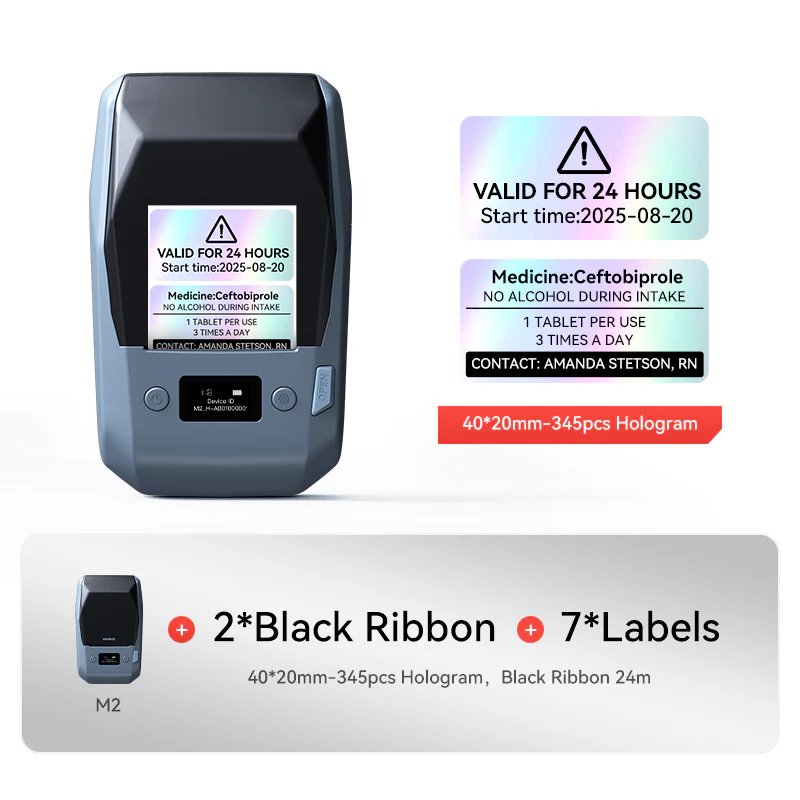 NIIMBOT M2 Thermal Transfer Label Maker, Smart Color Printing with Phones & PC for Office, Lab, Vial Bottle - Image 20