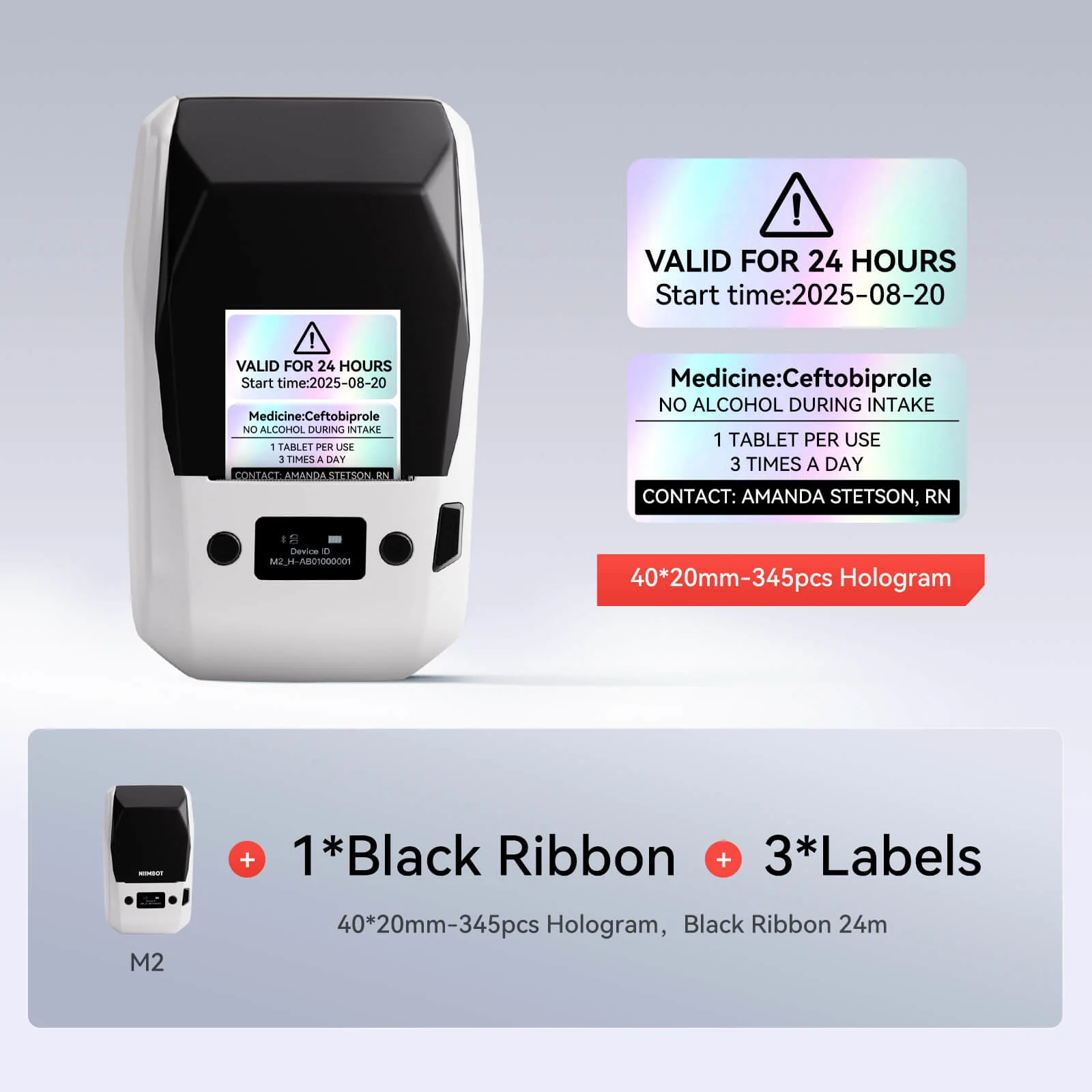 NIIMBOT M2 Thermal Transfer Label Maker, Smart Color Printing with Phones & PC for Office, Lab, Vial Bottle - Image 30