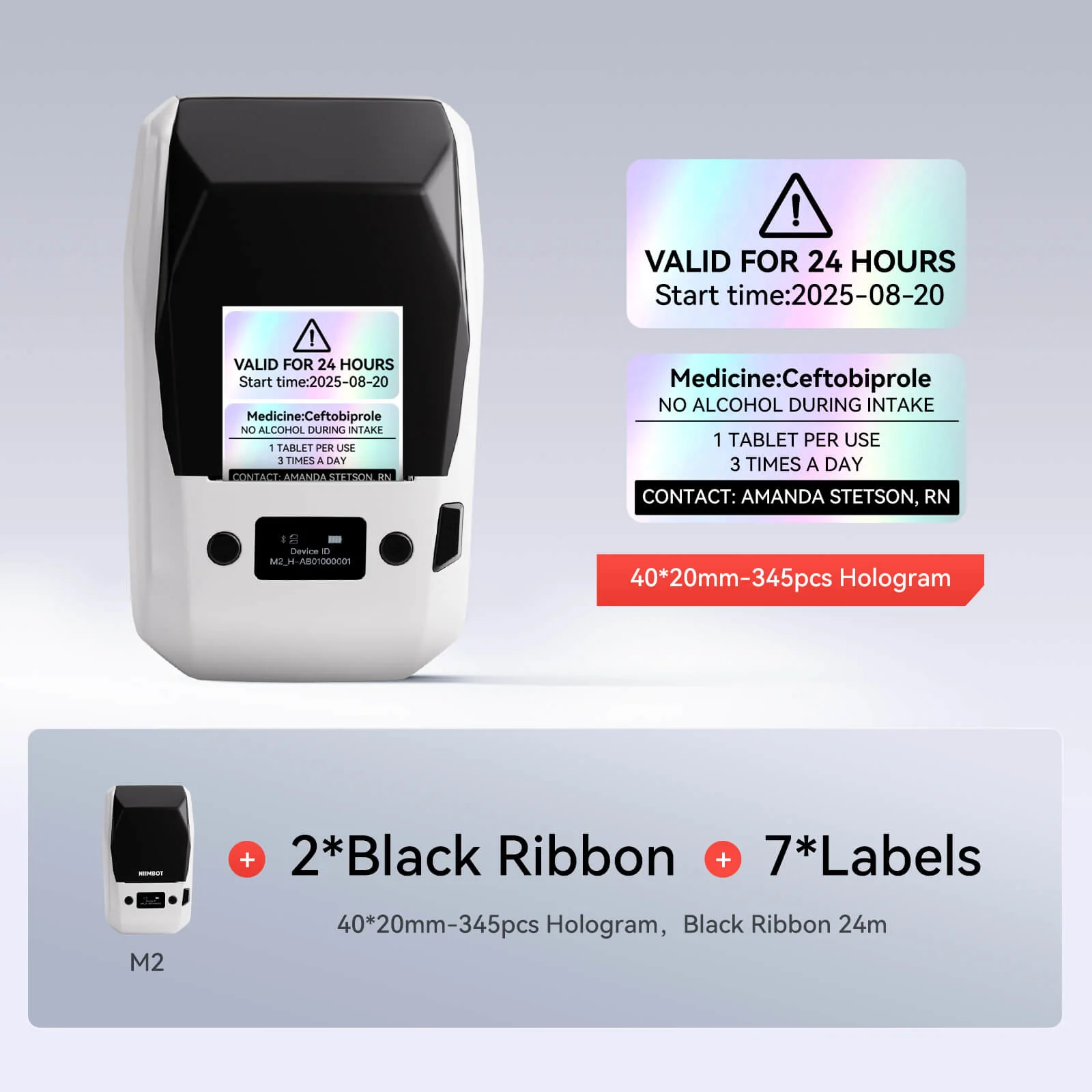 NIIMBOT M2 Thermal Transfer Label Maker, Smart Color Printing with Phones & PC for Office, Lab, Vial Bottle - Image 32