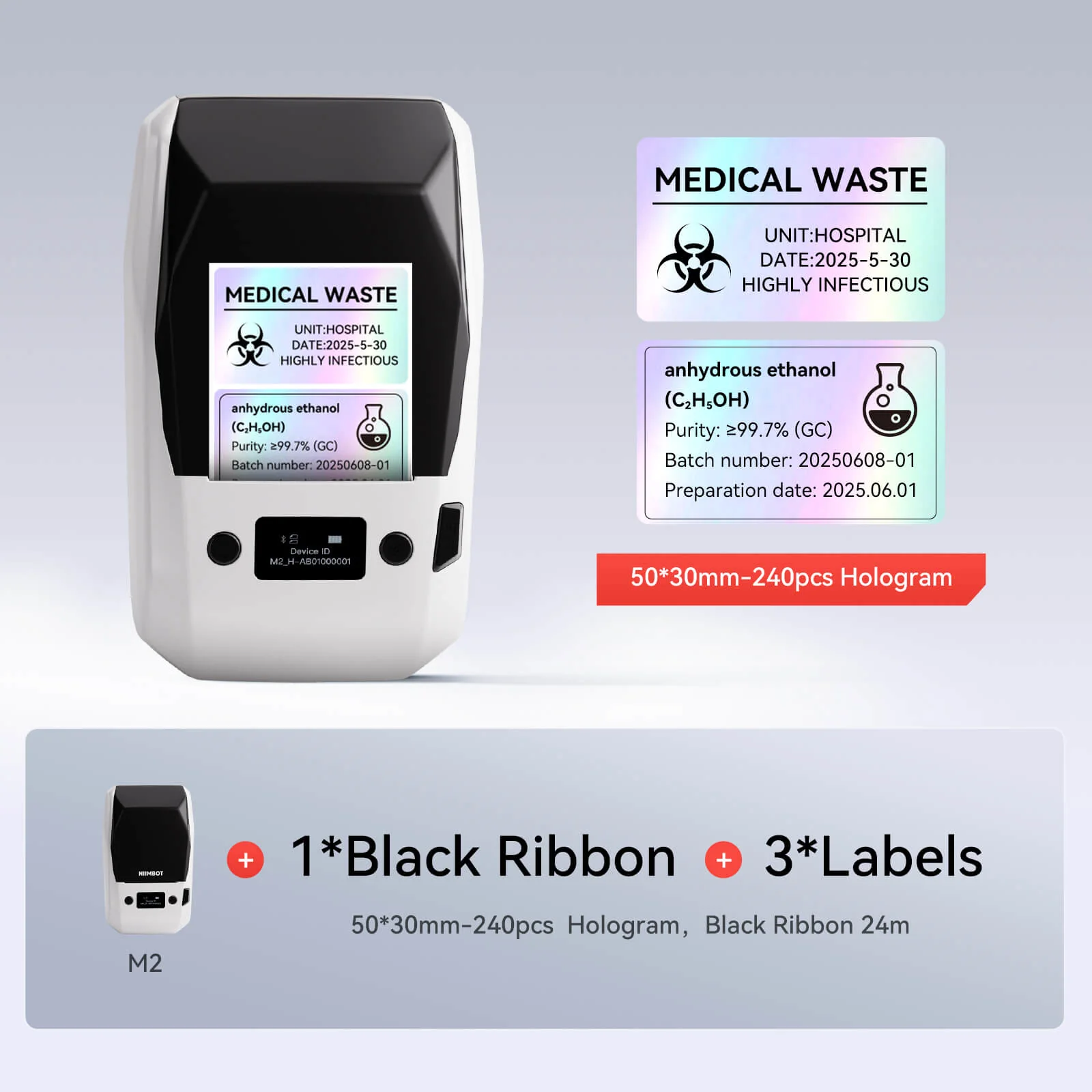 NIIMBOT M2 Thermal Transfer Label Maker, Smart Color Printing with Phones & PC for Office, Lab, Vial Bottle - Image 38